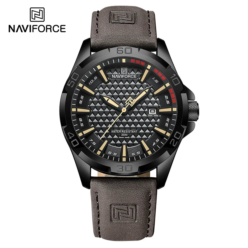 NAVIFORCE Men Casual Sport Military Business Leather Waterproof