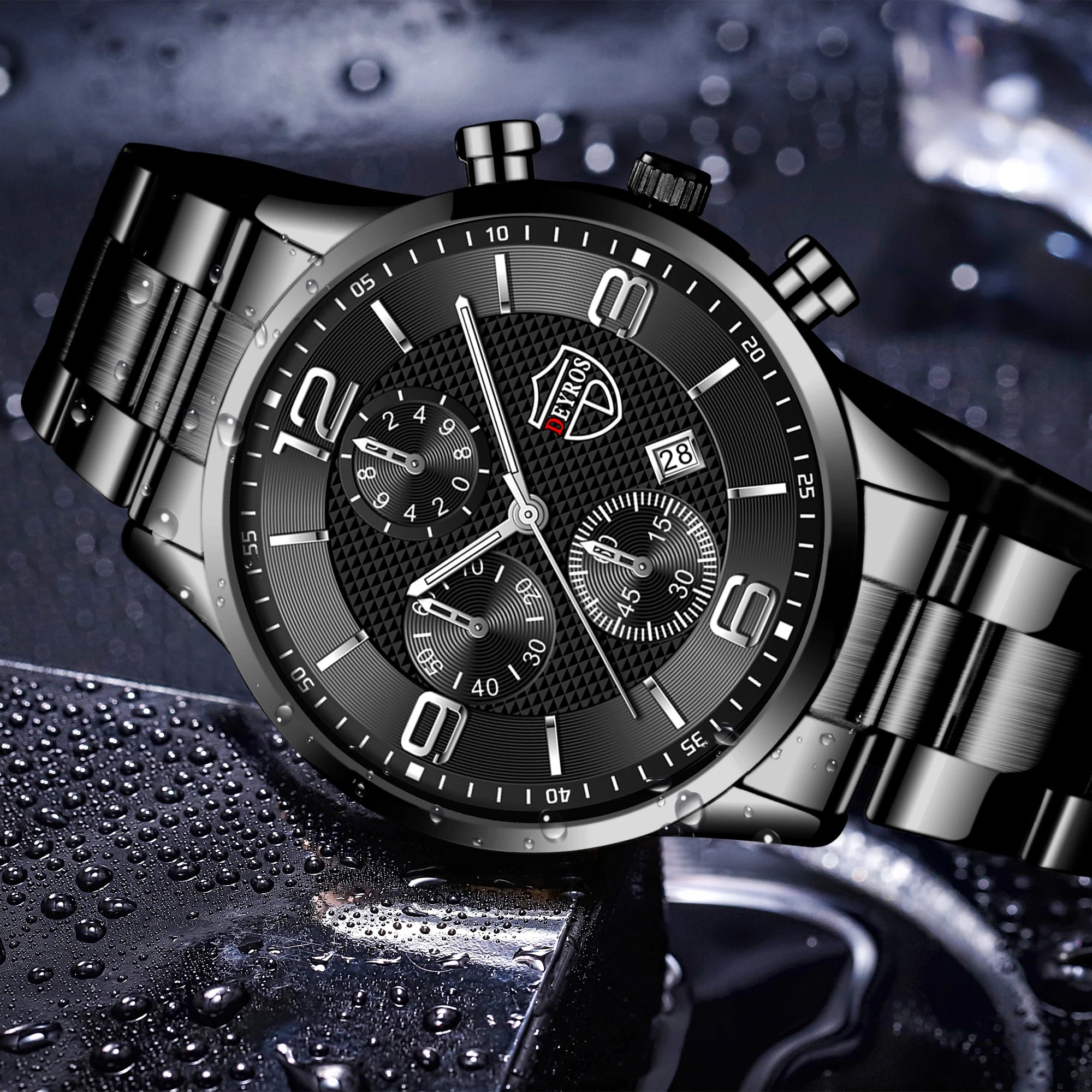 DEYROS Luxury Business Men Watch Stainless Steel