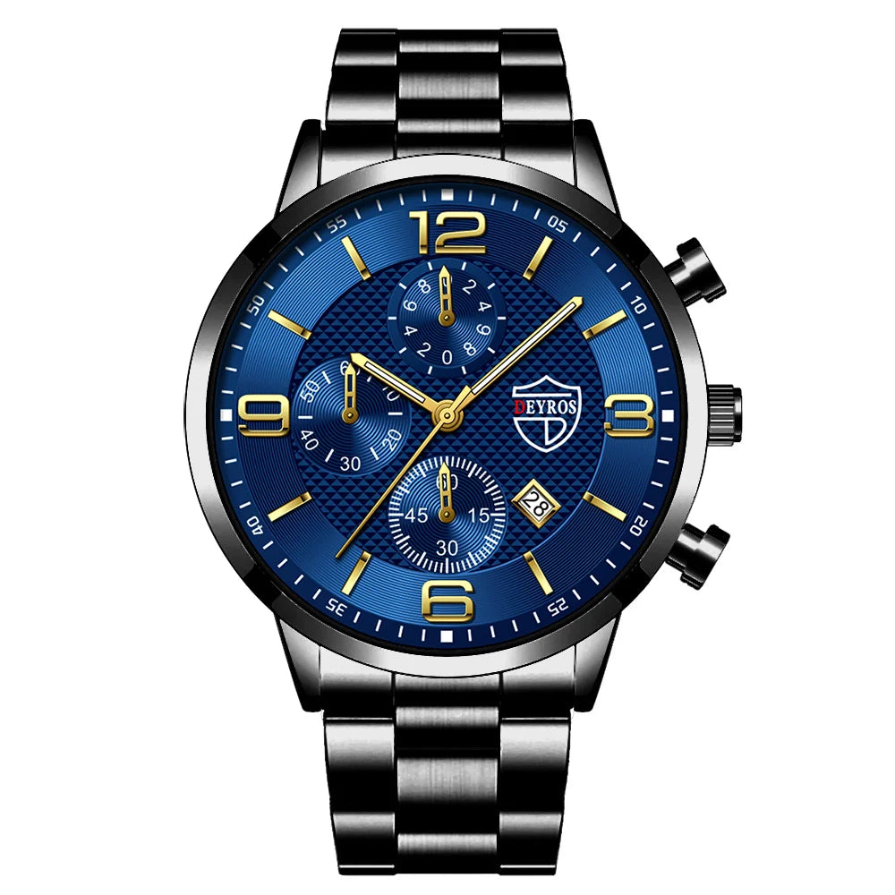 DEYROS Luxury Business Men Watch Stainless Steel