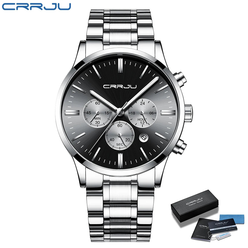 CRRJU Watch Men Fashion Sport Quartz clock