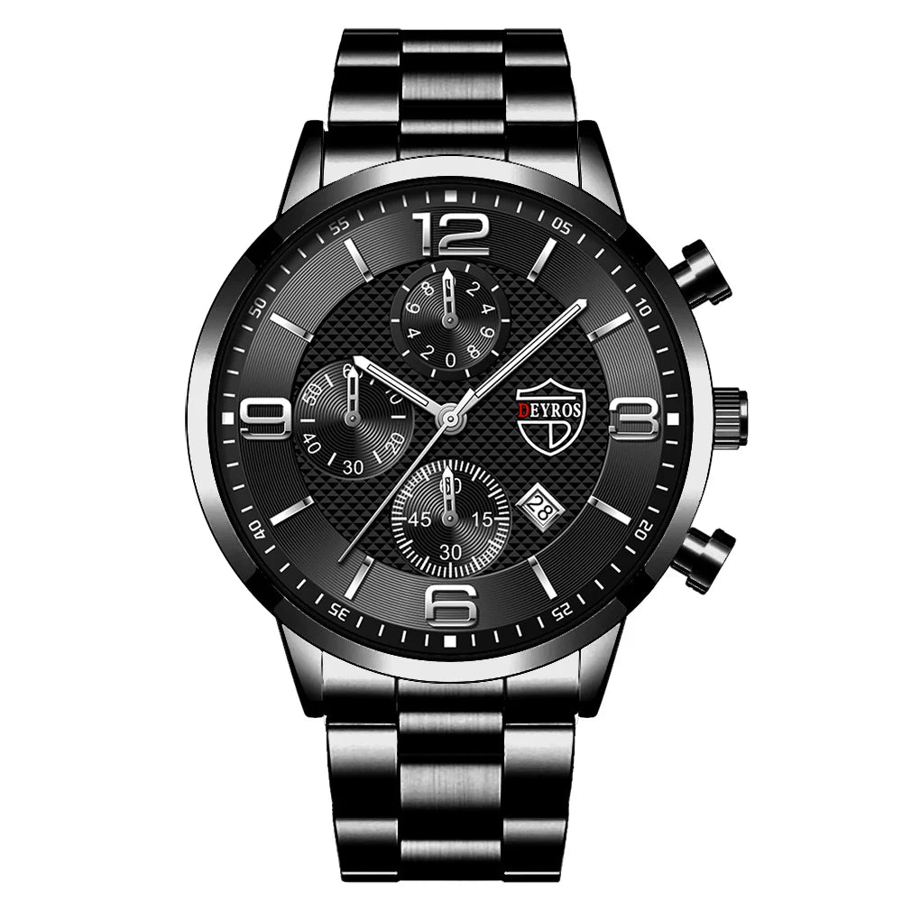 DEYROS Luxury Business Men Watch Stainless Steel