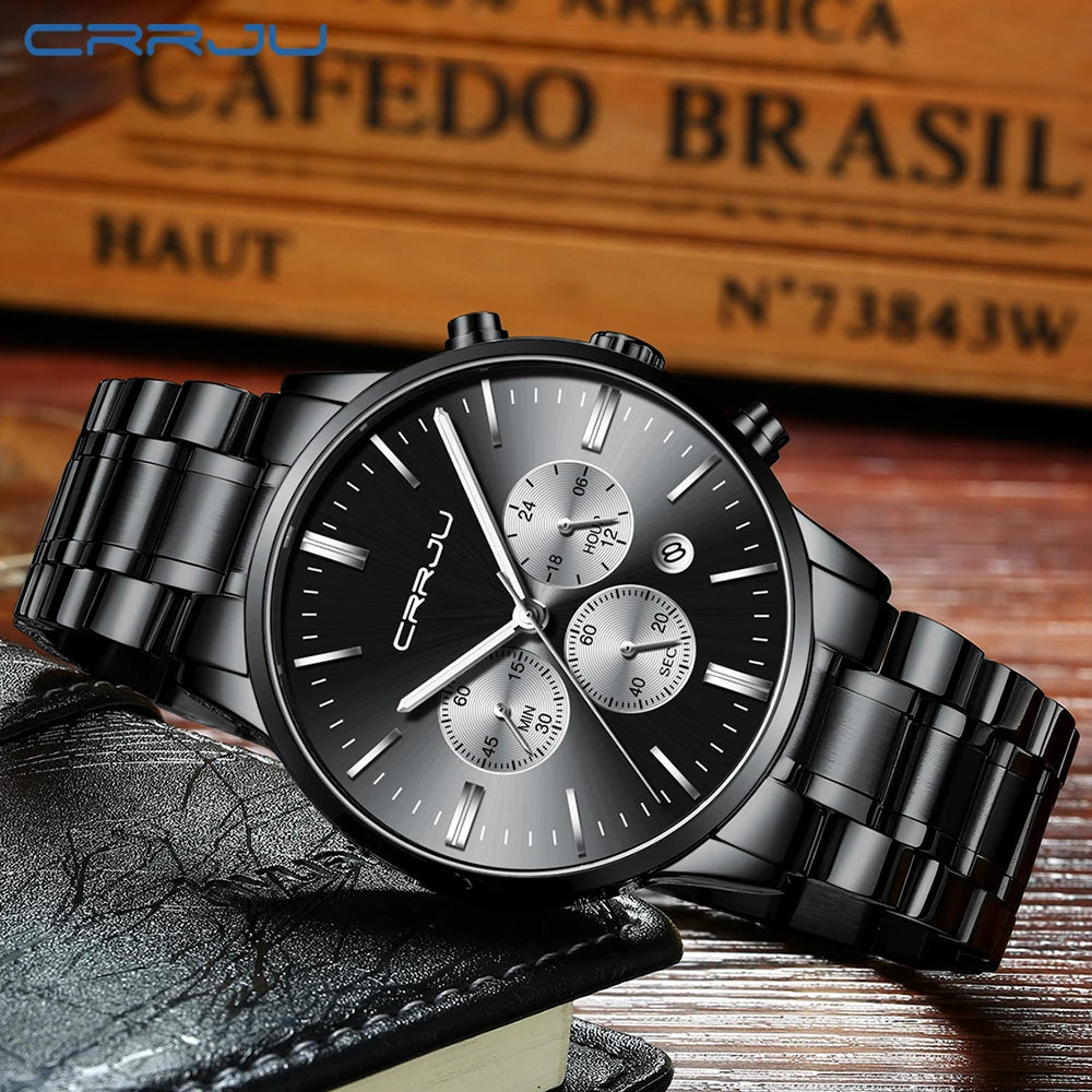 CRRJU Watch Men Fashion Sport Quartz clock