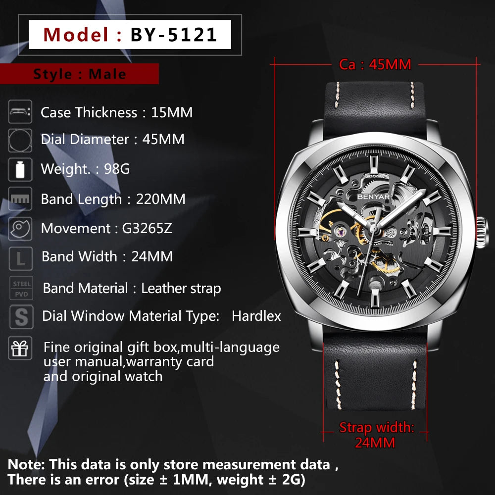 BENYAR Mens Watches Top Brand Luxury