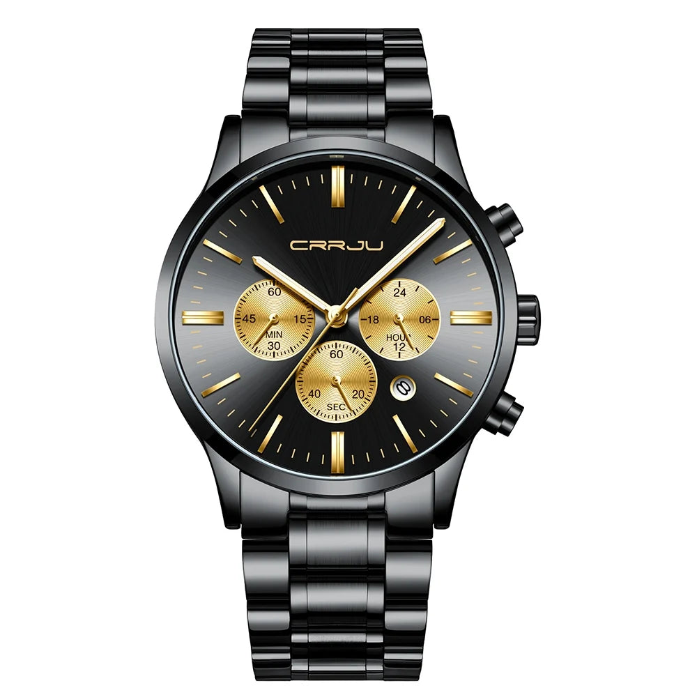 CRRJU Watch Men Fashion Sport Quartz clock