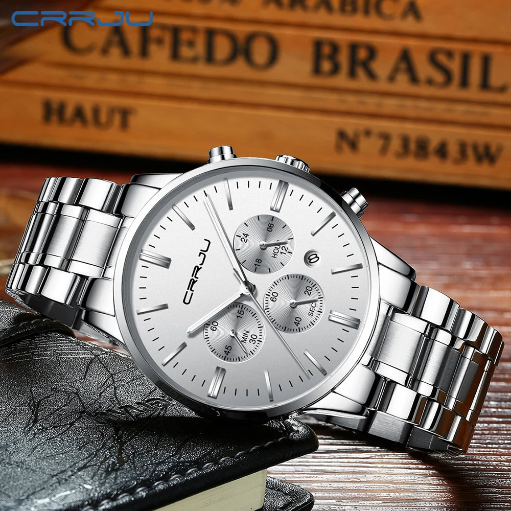 CRRJU Watch Men Fashion Sport Quartz clock
