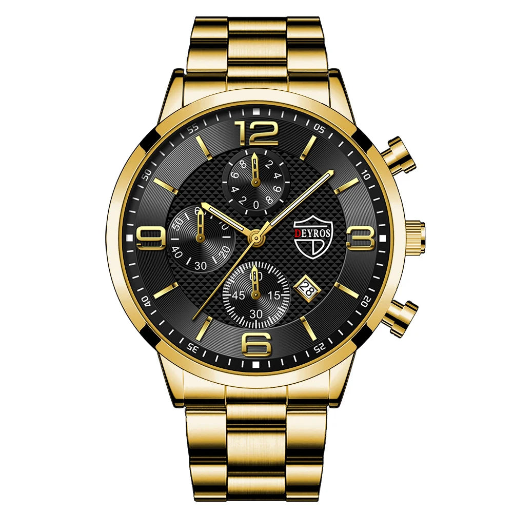 DEYROS Luxury Business Men Watch Stainless Steel
