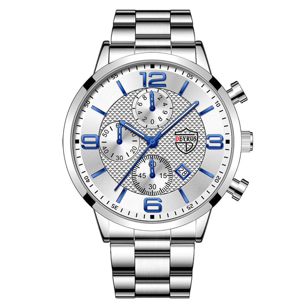 DEYROS Luxury Business Men Watch Stainless Steel