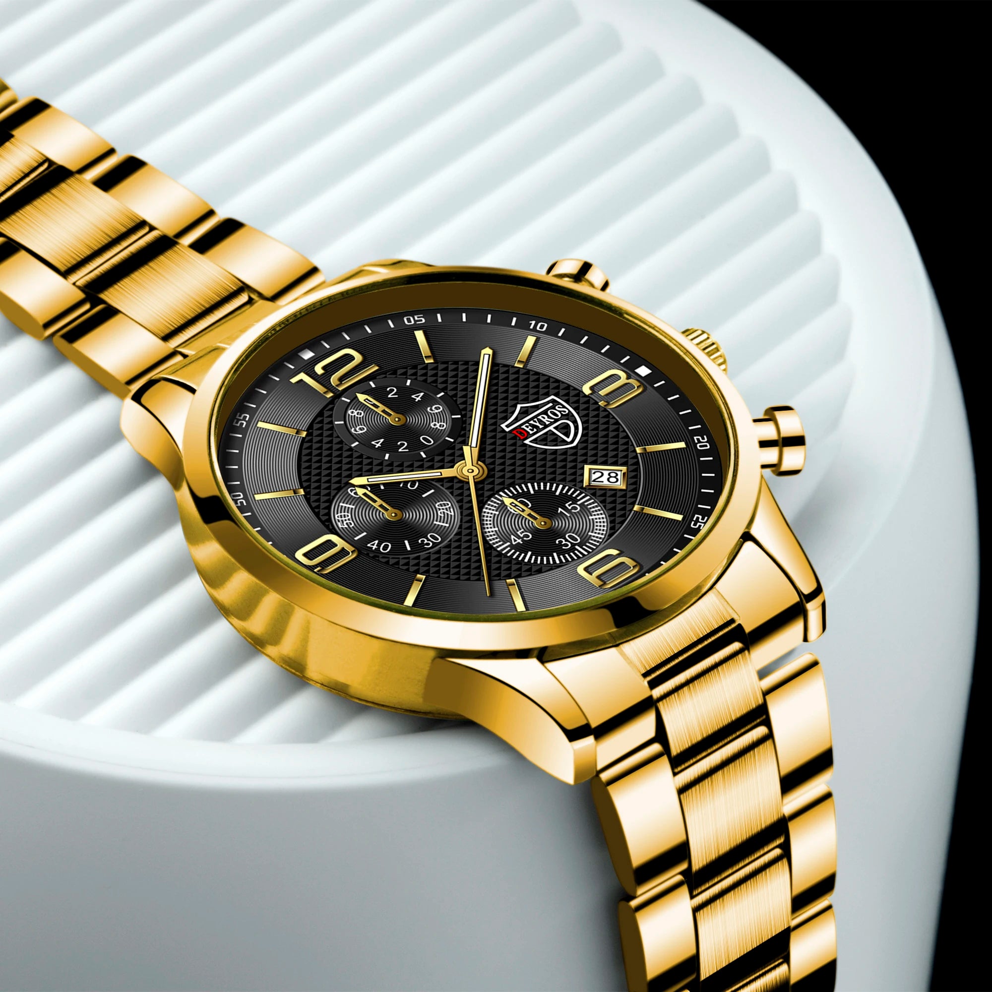 DEYROS Luxury Business Men Watch Stainless Steel