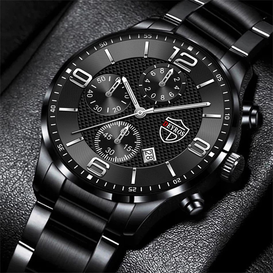 DEYROS Luxury Business Men Watch Stainless Steel