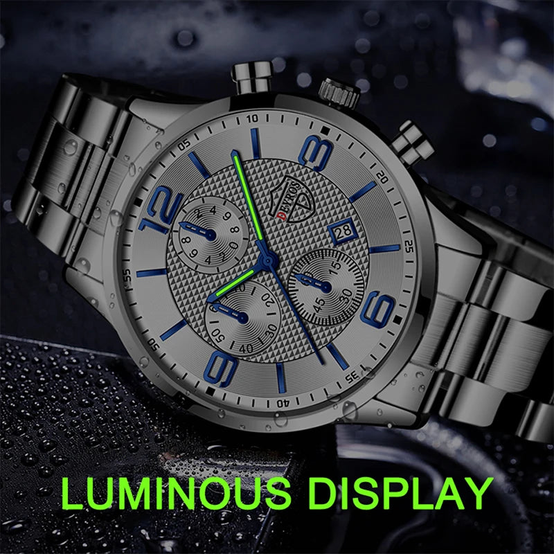 DEYROS Luxury Business Men Watch Stainless Steel