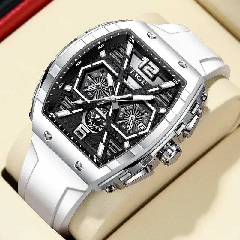 LIGE Men Watch Luxury Waterproof Quartz