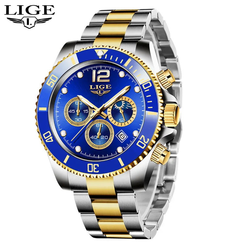 LIGE New Military Quartz Watch Men Top Brand Luxury Fashion