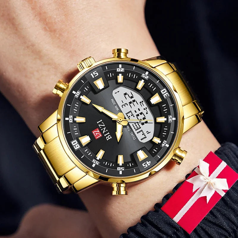 BINZI Luxury Golden Men Watch