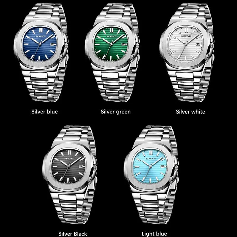BANGWEI 30M Waterproof Automatic Date Watch Stainless Steel