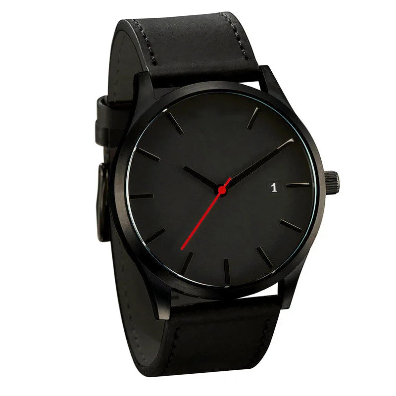 Fashion Sport Watch Men's Calendar Leather Strap Quartz