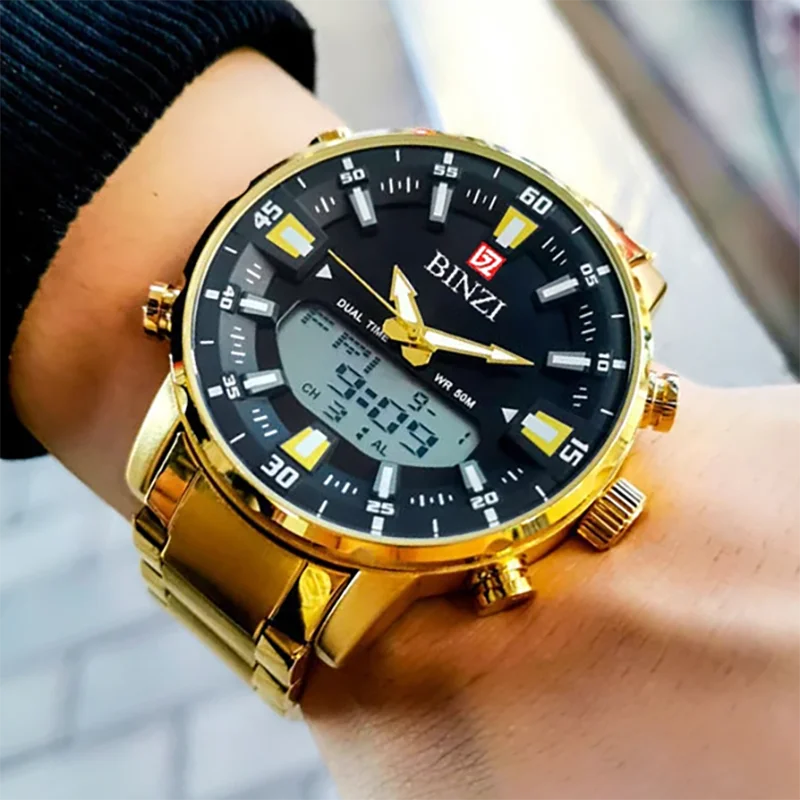 BINZI Luxury Golden Men Watch