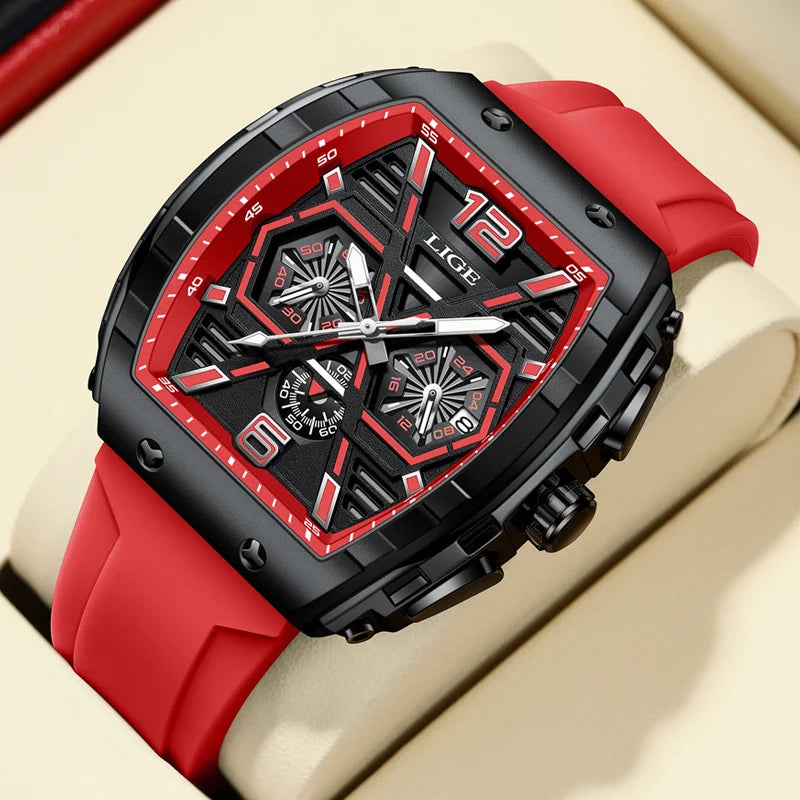 LIGE Men Watch Luxury Waterproof Quartz