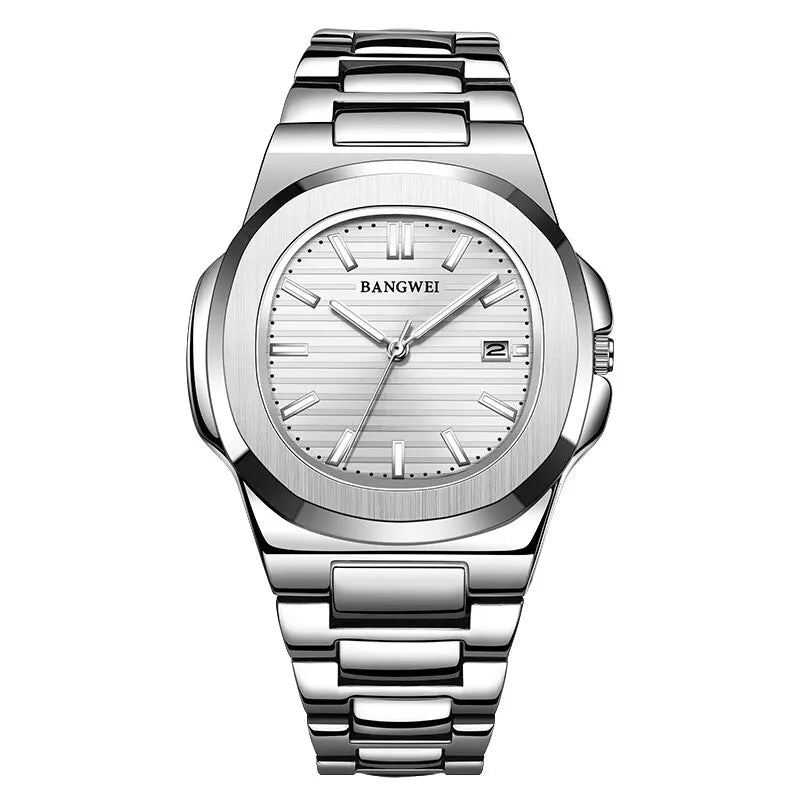BANGWEI 30M Waterproof Automatic Date Watch Stainless Steel