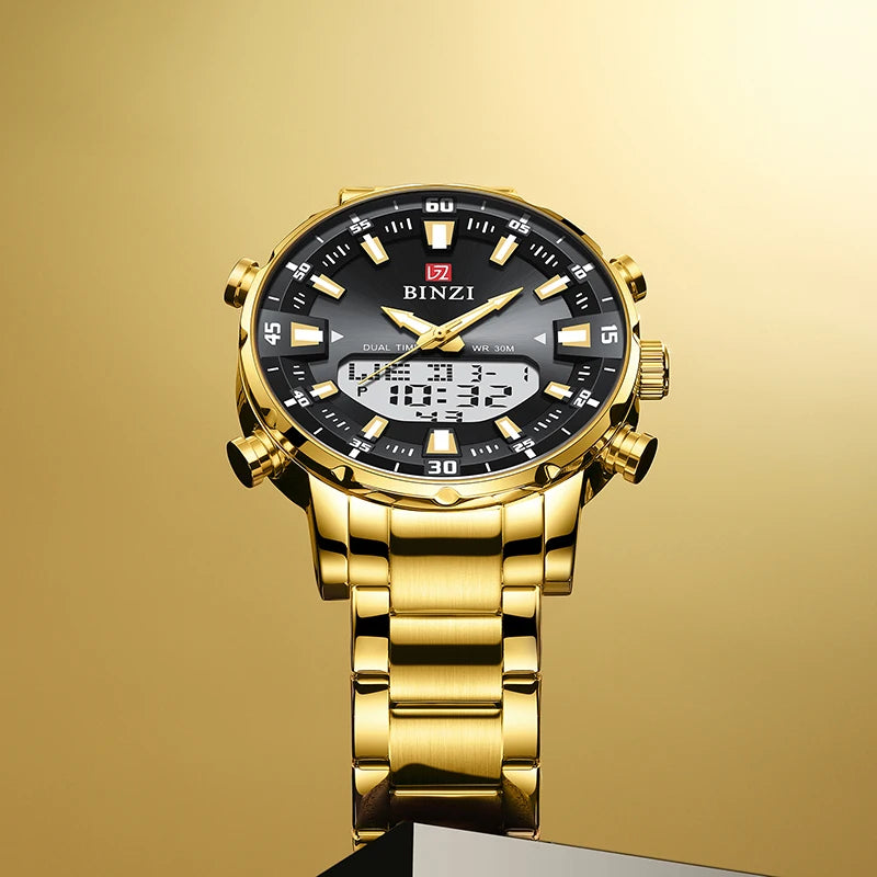 BINZI Luxury Golden Men Watch