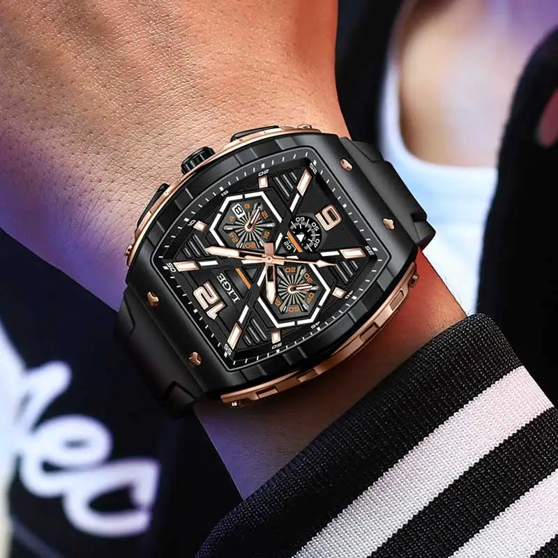 LIGE Men Watch Luxury Waterproof Quartz