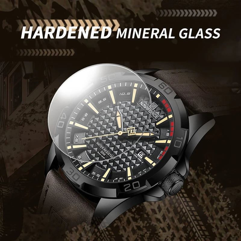 NAVIFORCE Men Casual Sport Military Business Leather Waterproof
