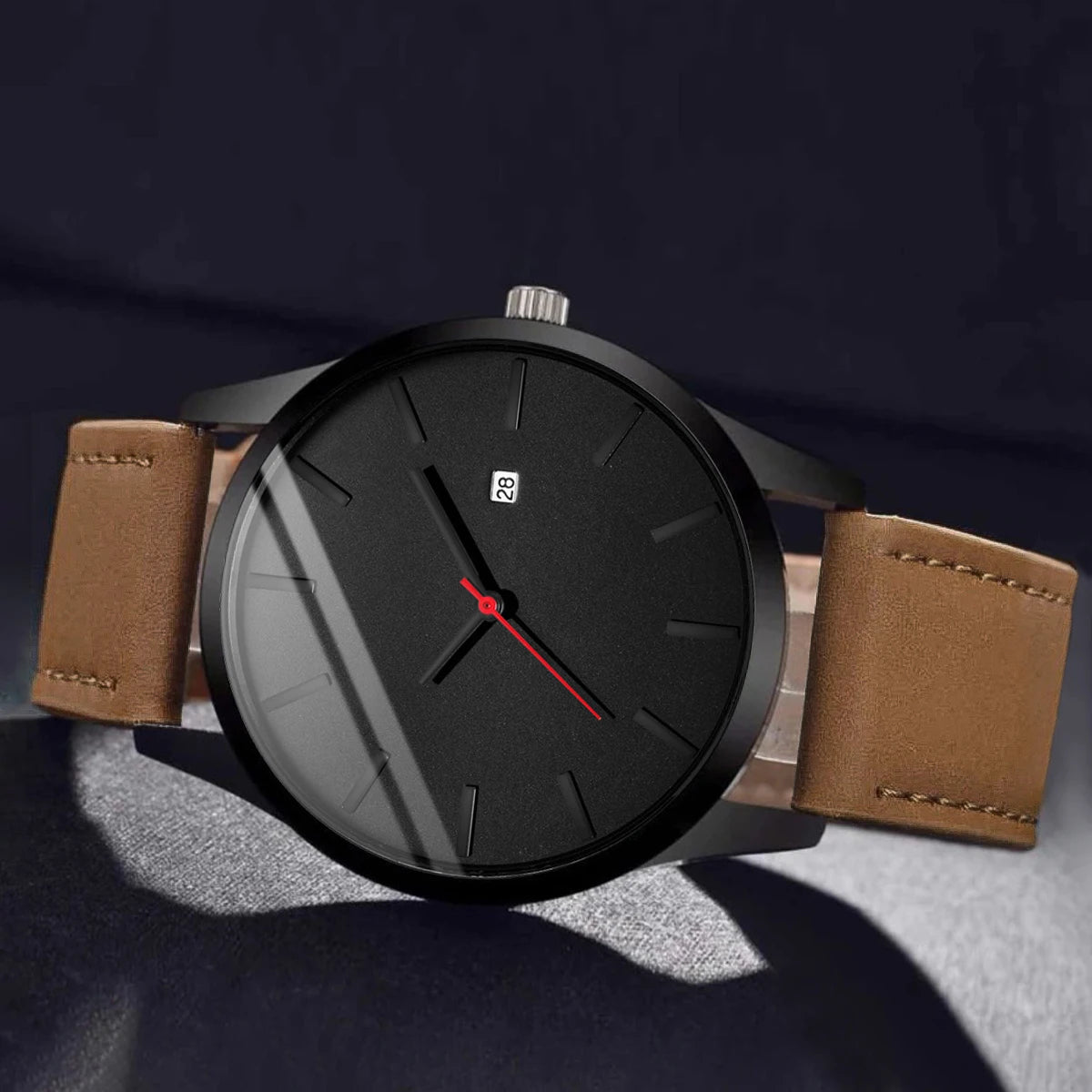 Fashion Sport Watch Men's Calendar Leather Strap Quartz