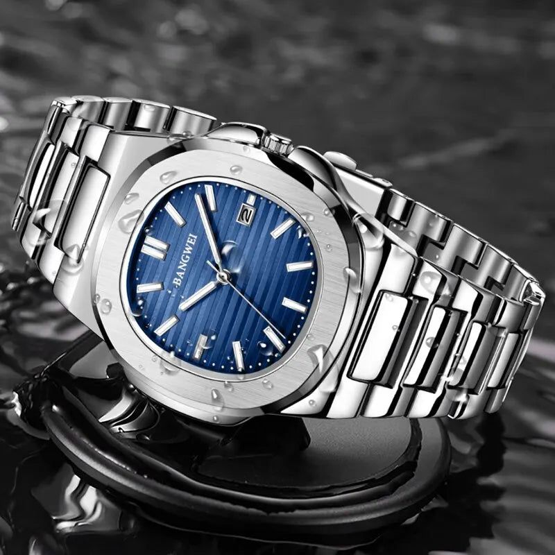 BANGWEI 30M Waterproof Automatic Date Watch Stainless Steel
