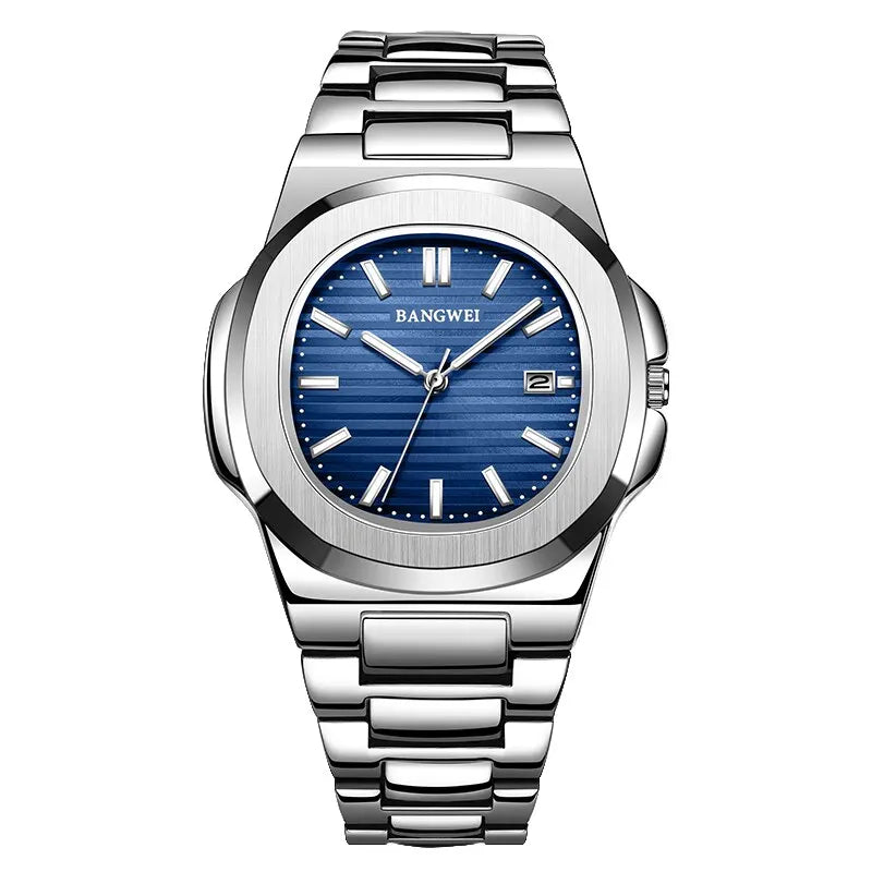 BANGWEI 30M Waterproof Automatic Date Watch Stainless Steel