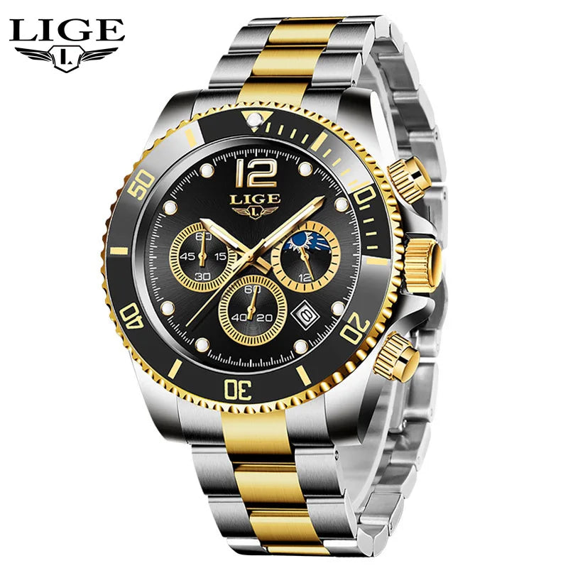 LIGE New Military Quartz Watch Men Top Brand Luxury Fashion