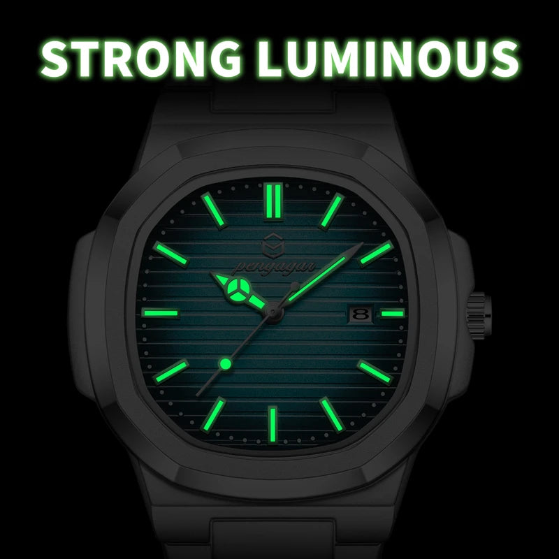 Luxury Military Man Watch Square Waterproof Luminous Date