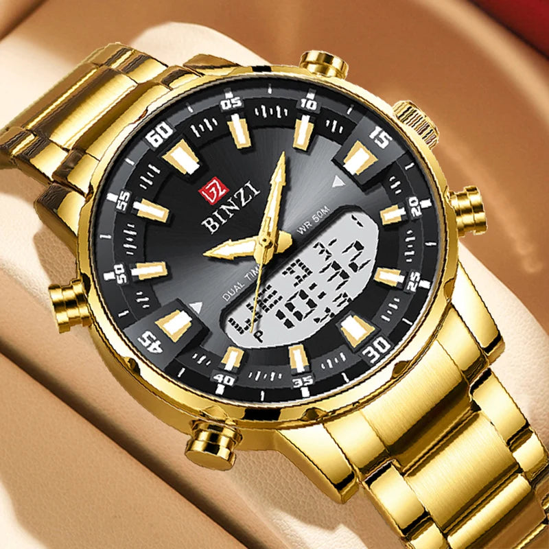 BINZI Luxury Golden Men Watch
