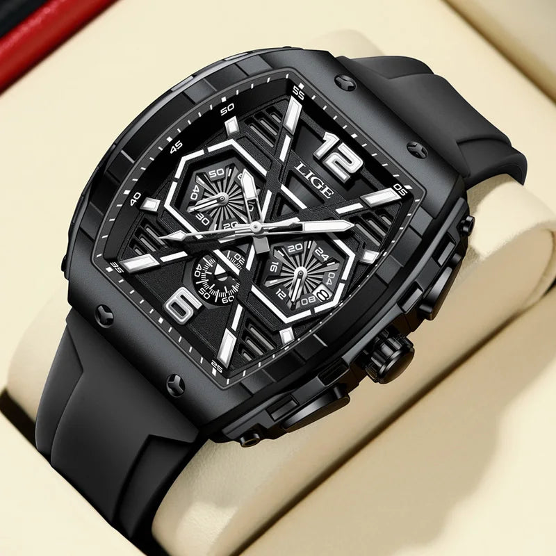 LIGE Men Watch Luxury Waterproof Quartz