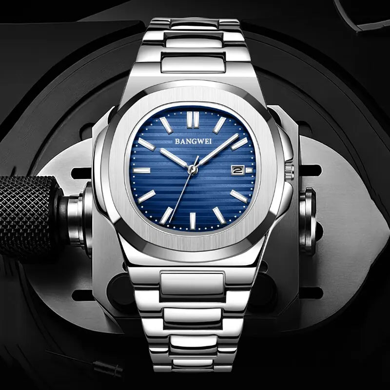 BANGWEI 30M Waterproof Automatic Date Watch Stainless Steel