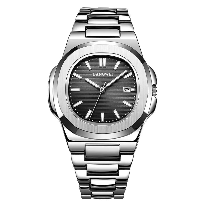 BANGWEI 30M Waterproof Automatic Date Watch Stainless Steel