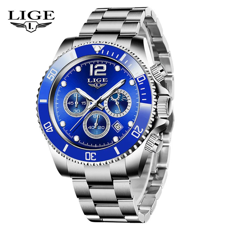 LIGE New Military Quartz Watch Men Top Brand Luxury Fashion