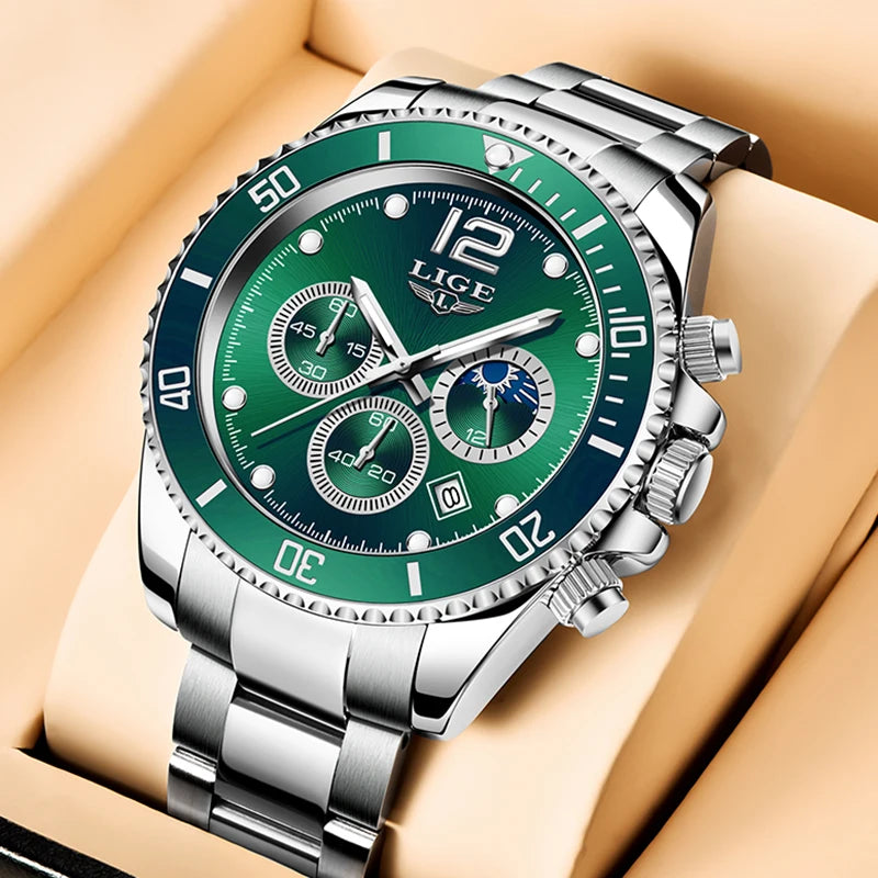 LIGE New Military Quartz Watch Men Top Brand Luxury Fashion