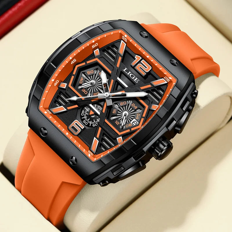 LIGE Men Watch Luxury Waterproof Quartz
