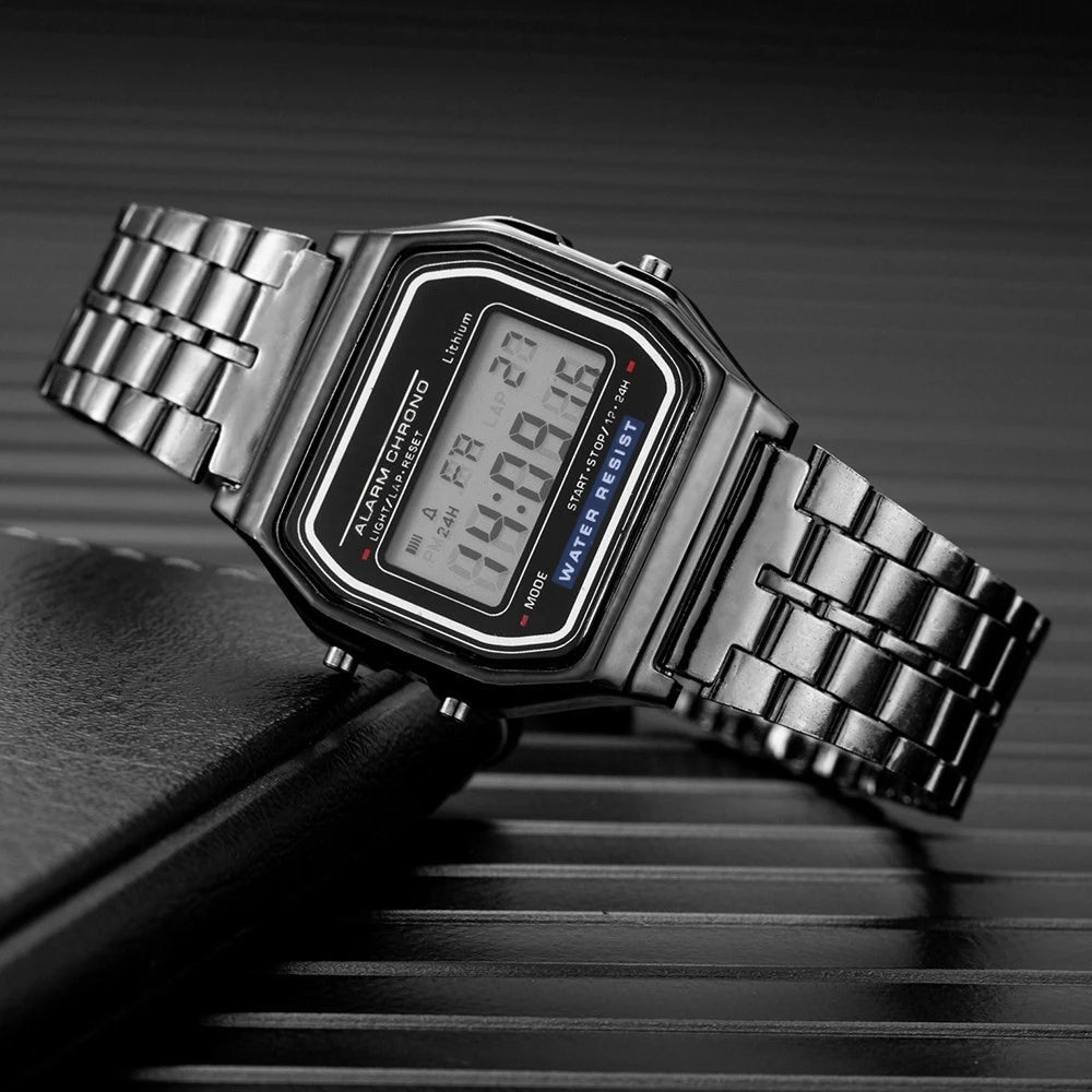 Digital Watch For Men Sports Waterproof Bracelet Clock Gold Electronice LED