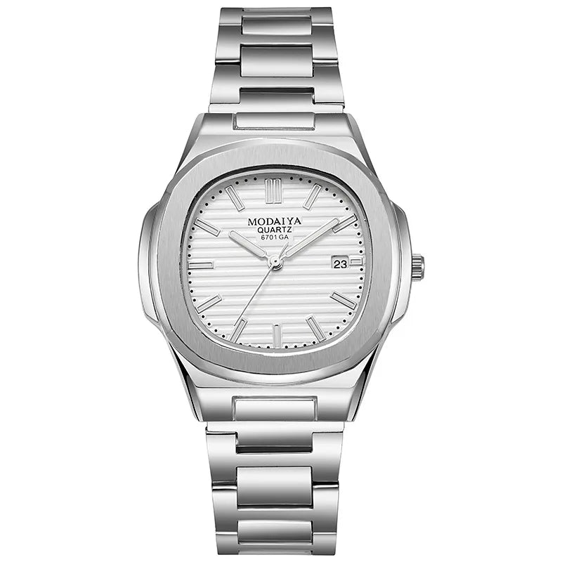 Luxury Men Quartz Watch Automatic Date Stainless Steel