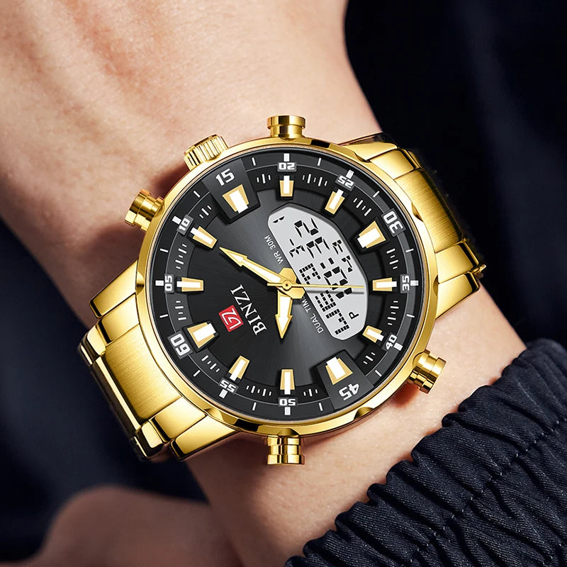 BINZI Luxury Golden Men Watch