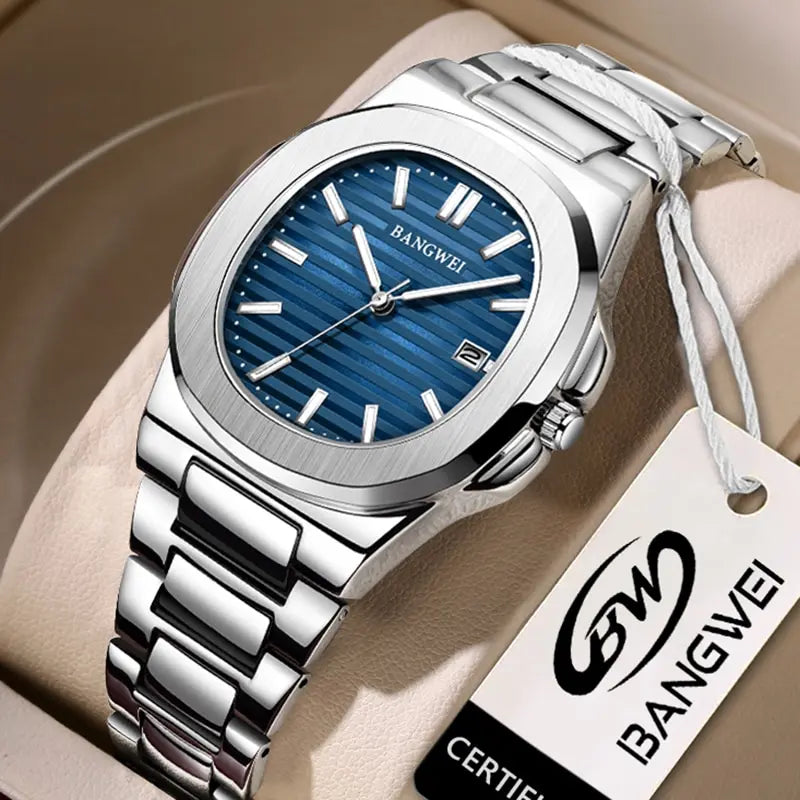 BANGWEI 30M Waterproof Automatic Date Watch Stainless Steel