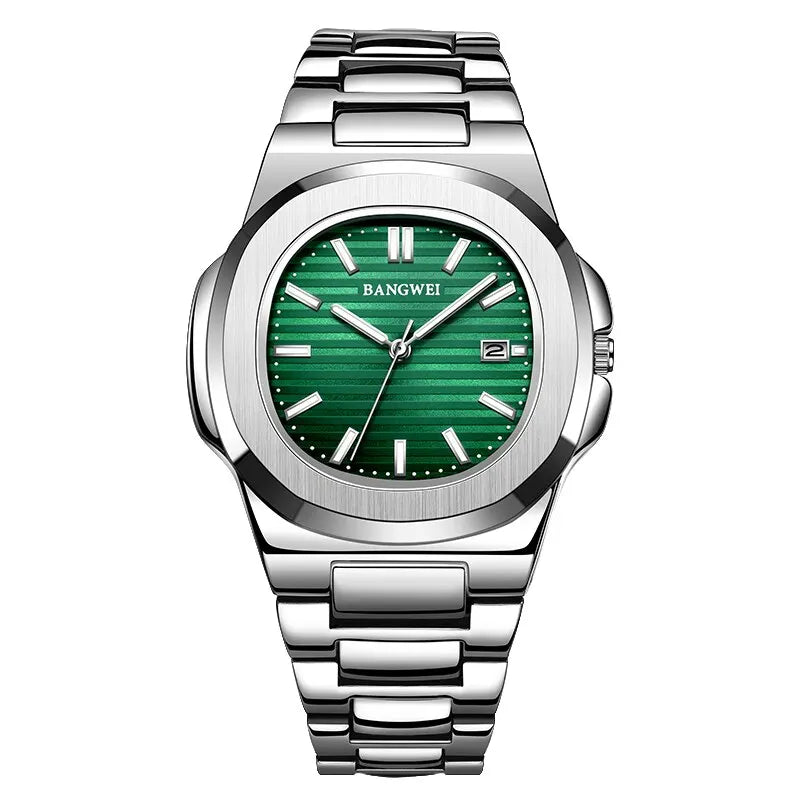 BANGWEI 30M Waterproof Automatic Date Watch Stainless Steel