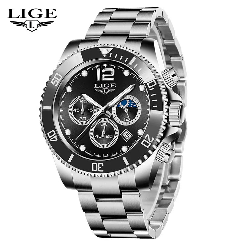 LIGE New Military Quartz Watch Men Top Brand Luxury Fashion