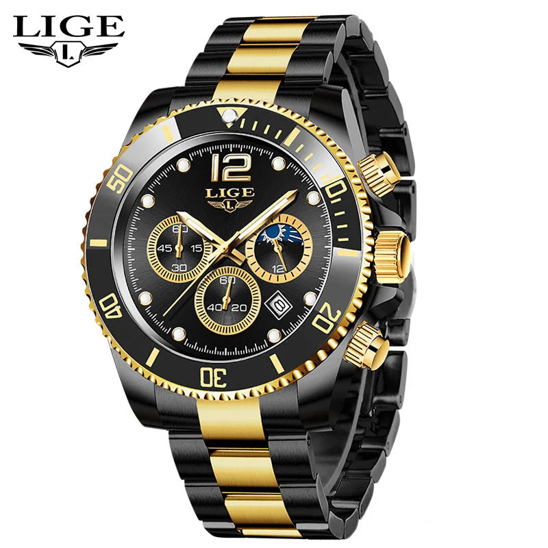LIGE New Military Quartz Watch Men Top Brand Luxury Fashion